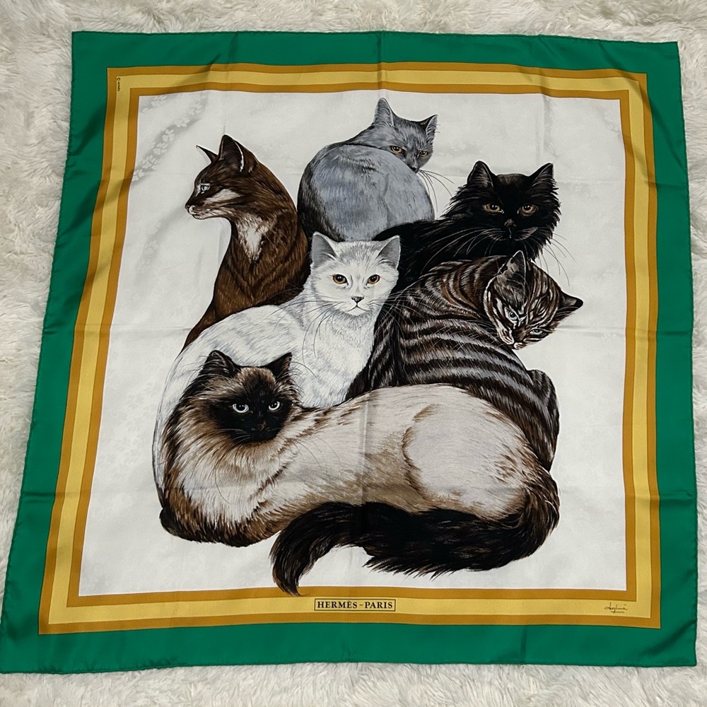 RARE Vintage Hermès Les Chats scarf